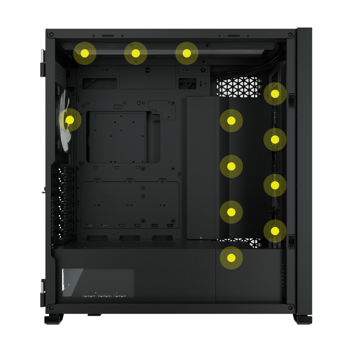 Corsair iCUE 7000X RGB Full-Tower ATX PC Case, Tempered Glass Side Window, 4 x Corsair SP140 RGB Elite Fans, 450mm GPU Support, USB 3.2 Gen 2, Black, 1 Year Warranty | CC-9011226-WW
