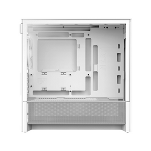 NZXT H3 Flow Micro-ATX Tower Case, Tempered Glass Side Window, 1 x F120Q (CV) Fan, Full-Size GPU Support, USB 3.2 Gen2x2, Tool-Free Access, White, 1 Year Warranty | CC-H31FW-01