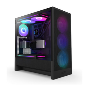 NZXT H5 Flow RGB ATX Mid-Tower Airflow Case, Dark Tinted Tempered Glass Side Window, F360 RGB Core & F120Q (CV) Fan Included, Full-Size GPU Support, USB 3.2 Gen2x2, Tool-Free Access, Black, 1 Year Warranty | CC-H52FB-R1