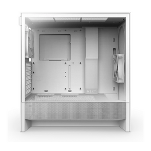NZXT H5 Flow ATX Mid-Tower Case, Ultra Clear Tempered Glass Side Panel, 1 x F120Q (CV) Fan, Full-Size GPU Support, USB 3.2 Gen2x2, Tool-Free Access, White, 1 Year Warranty | CC-H52FW-01