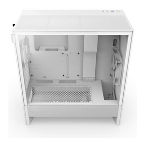 NZXT H5 Flow ATX Mid-Tower Case, Ultra Clear Tempered Glass Side Panel, 1 x F120Q (CV) Fan, Full-Size GPU Support, USB 3.2 Gen2x2, Tool-Free Access, White, 1 Year Warranty | CC-H52FW-01