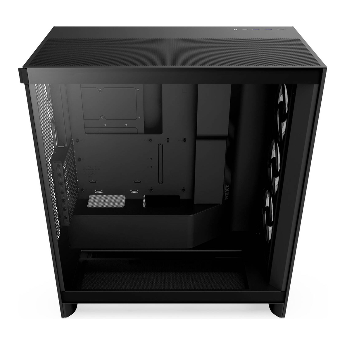 NZXT H7 Flow RGB ATX Mid-Tower Airflow Case, Dark Tinted Tempered Glass Side Window, F360 RGB Core Fan Included, Full-Size GPU Support, USB 3.2 Gen2x2, Tool-Free Access, Black, 1 Year Warranty | CM-H72FB-R1