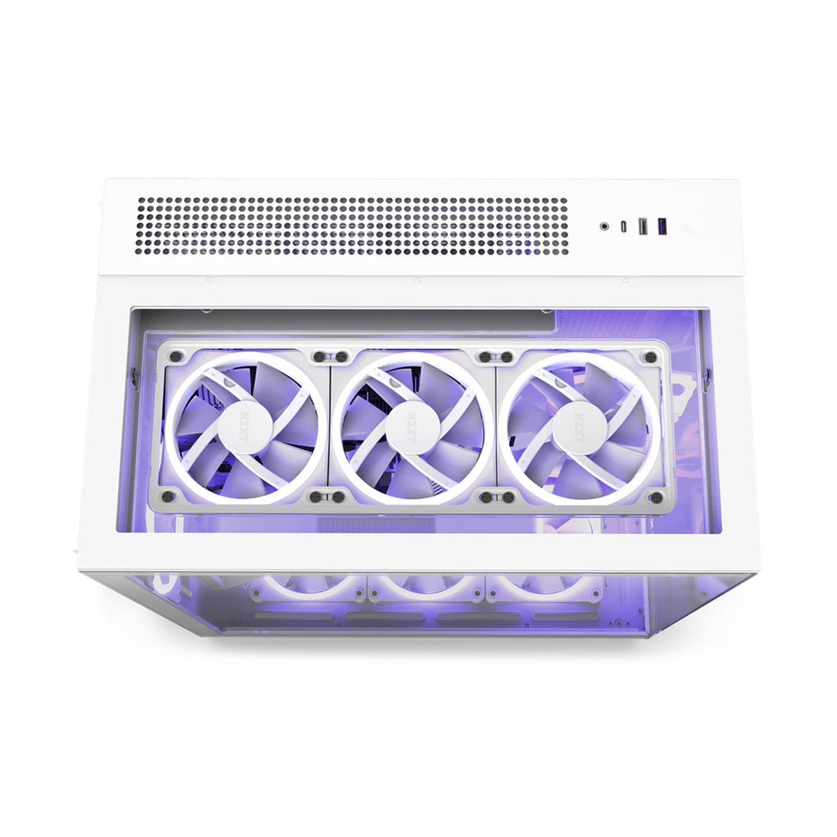 NZXT H9 Elite RGB Dual-Chamber ATX Mid-Tower Airflow Case, Ultra Clear Tempered Glass Side Window, 3 x F Series 120mm RGB Duo Fans, 1 x F120Q (CV) Fan, Full-Size GPU Support, USB 3.2 Gen2x2, White, 1 Year Warranty | CM-H91EW-01