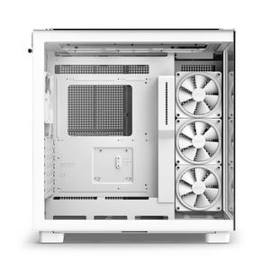 NZXT H9 Elite RGB Dual-Chamber ATX Mid-Tower Airflow Case, Ultra Clear Tempered Glass Side Window, 3 x F Series 120mm RGB Duo Fans, 1 x F120Q (CV) Fan, Full-Size GPU Support, USB 3.2 Gen2x2, White, 1 Year Warranty | CM-H91EW-01