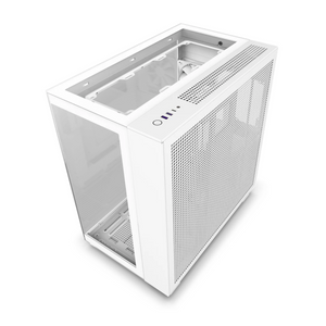 NZXT H9 Elite RGB Dual-Chamber ATX Mid-Tower Airflow Case, Ultra Clear Tempered Glass Side Window, 3 x F Series 120mm RGB Duo Fans, 1 x F120Q (CV) Fan, Full-Size GPU Support, USB 3.2 Gen2x2, White, 1 Year Warranty | CM-H91EW-01