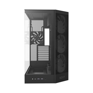 NZXT H9 Flow RGB Large Dual-Chamber Mid-Tower ATX Airflow Case, Dark Tinted Tempered Glass Side Window, 1 x F120Q (CV) Fan, 1 x F420 RGB Core Fan, Full-Size GPU Support, USB 3.2 Gen2x2, Black, 1 Year Warranty | CM-H92FB-R1