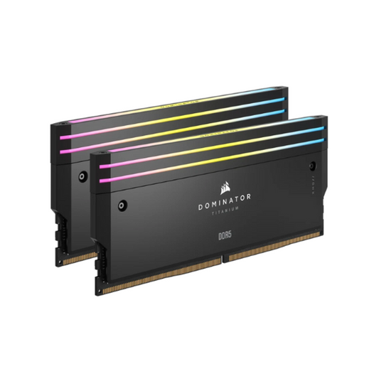 Corsair Dominator Titanium RGB Memory Kit, 32GB (2x16GB), DDR5 DRAM, 6400 MT/s, CL-32, Black, 1 Year Warranty | CMP32GX5M2B6400C32