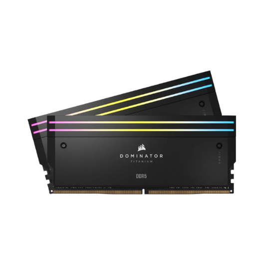 Corsair Dominator Titanium RGB Memory Kit, 32GB (2x16GB), DDR5 DRAM, 6400 MT/s, CL-32, Black, 1 Year Warranty | CMP32GX5M2B6400C32