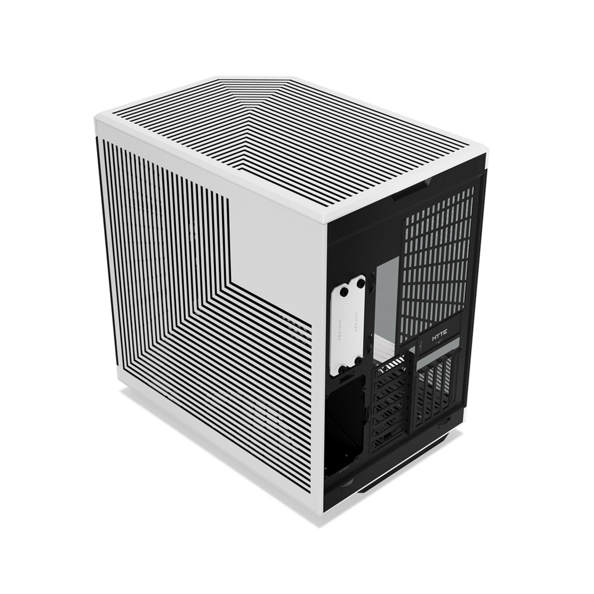 Hyte Y70 Touch Infinite Dual Chamber Mid-Tower ATX Case, 3-Piece Panoramic Glass, 14.9" Integrated IPS Touchscreen Display, 422mm GPU Support, USB 3.2 Gen 2, Panda (Black & White), 1 Year Warranty | CS-HYTE-Y70TI-WB