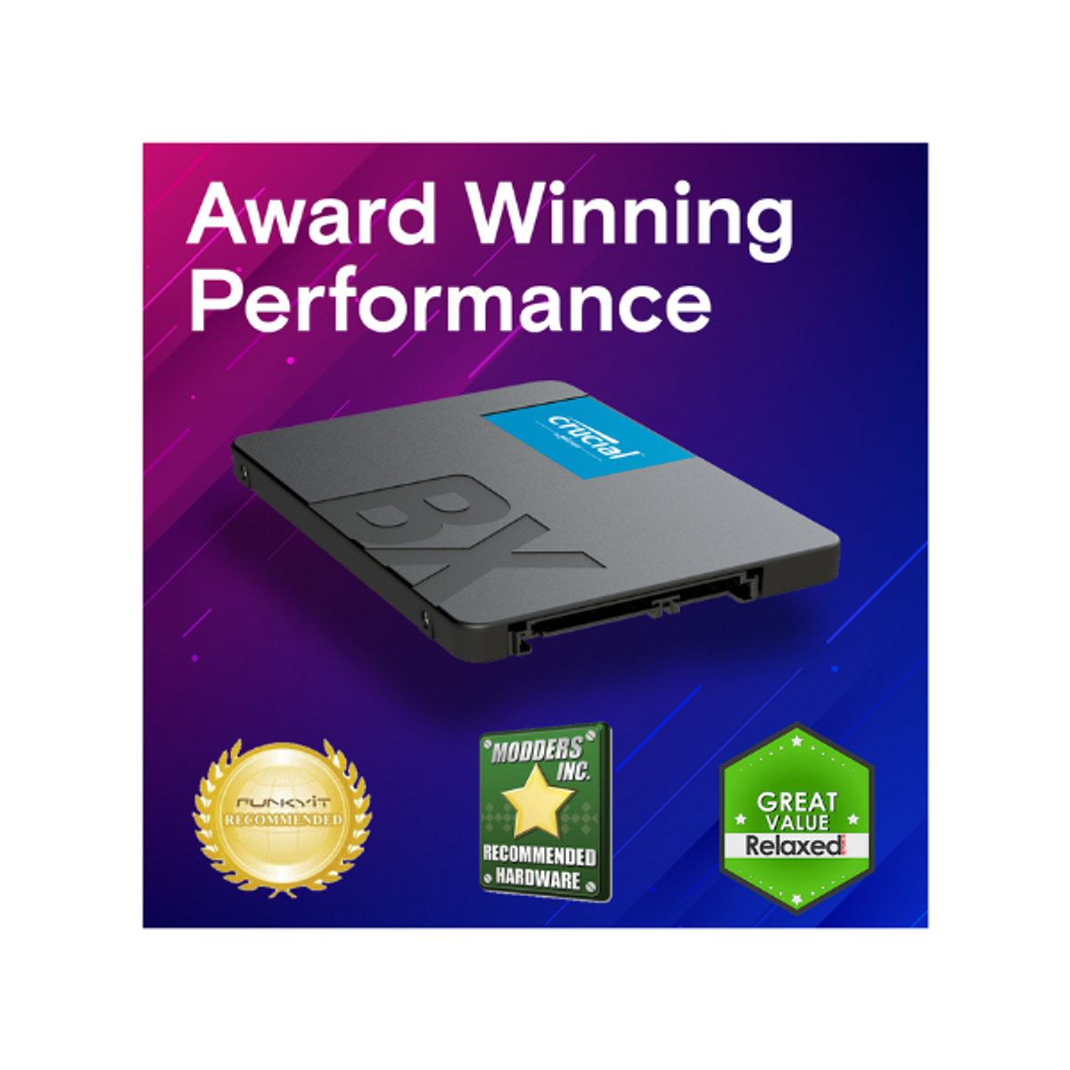 Crucial BX500 500GB 3D NAND SATA 2.5-inch SSD, 1 Year Warranty | CT500BX500SSD1