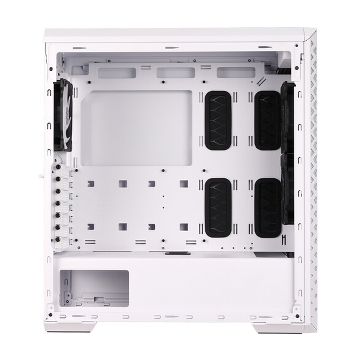 XPG Defender Pro Mid-Tower E-ATX PC Case, Tempered Glass Side Panel With Mesh Panel Design, 3 x XPG VENTO ARGB 120mm Fans, 400mm GPU Support, USB 3.0, White, 1 Year Warranty | DEFENDERPRO-WHCWW