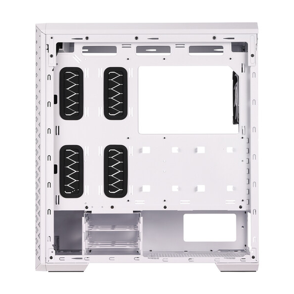 XPG Defender Pro Mid-Tower E-ATX PC Case, Tempered Glass Side Panel With Mesh Panel Design, 3 x XPG VENTO ARGB 120mm Fans, 400mm GPU Support, USB 3.0, White, 1 Year Warranty | DEFENDERPRO-WHCWW