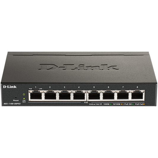 SWITCH DLINK 8 PORT GIGABIT POE MANAGED | DGS-1100-08PV2