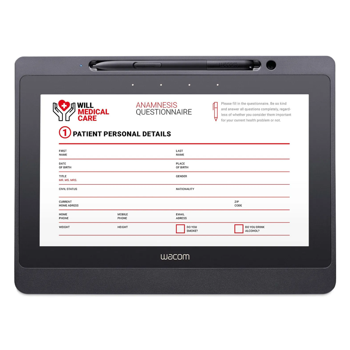 Wacom DTU-1141B Interactive Pen Display, FHD (1920 x 1080 pixels) Resolution, Tempered, Anti-Glare Etched Glass, USB 2.0, 1024 Pen Pressure Levels, 1 Year Warranty | DTU1141B-CH2