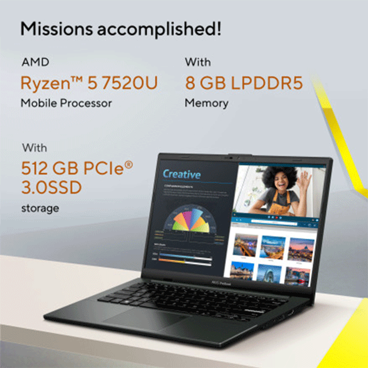 ASUS Vivobook Go 14 AMD Ryzen 5 7520U Processor, 8GB RAM, 512GB SSD, 14" FHD Display, Windows 11 Home-, Black Color, 1 Year Warranty | E1404FA-NK185W