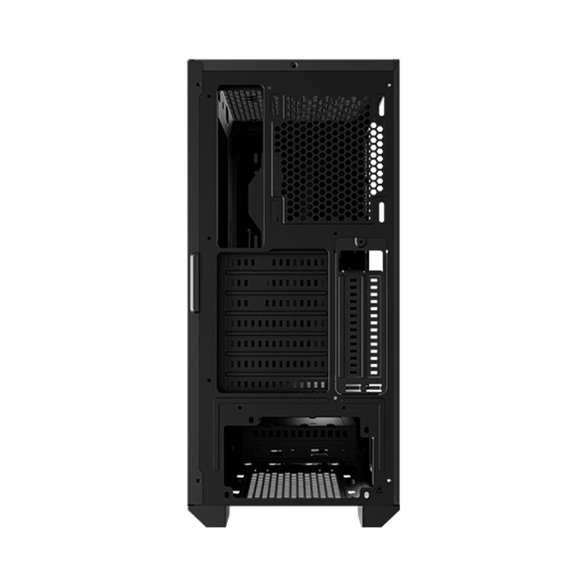 XIGMATEK Cyclops Black E-ATX PC Case, Tempered Glass Side Panel With Mesh Front Grill, 2 x 120mm COUGAR RGB Fans, 350mm GPU Support, USB 3.0, Black, 1 Year Warranty | EN44290