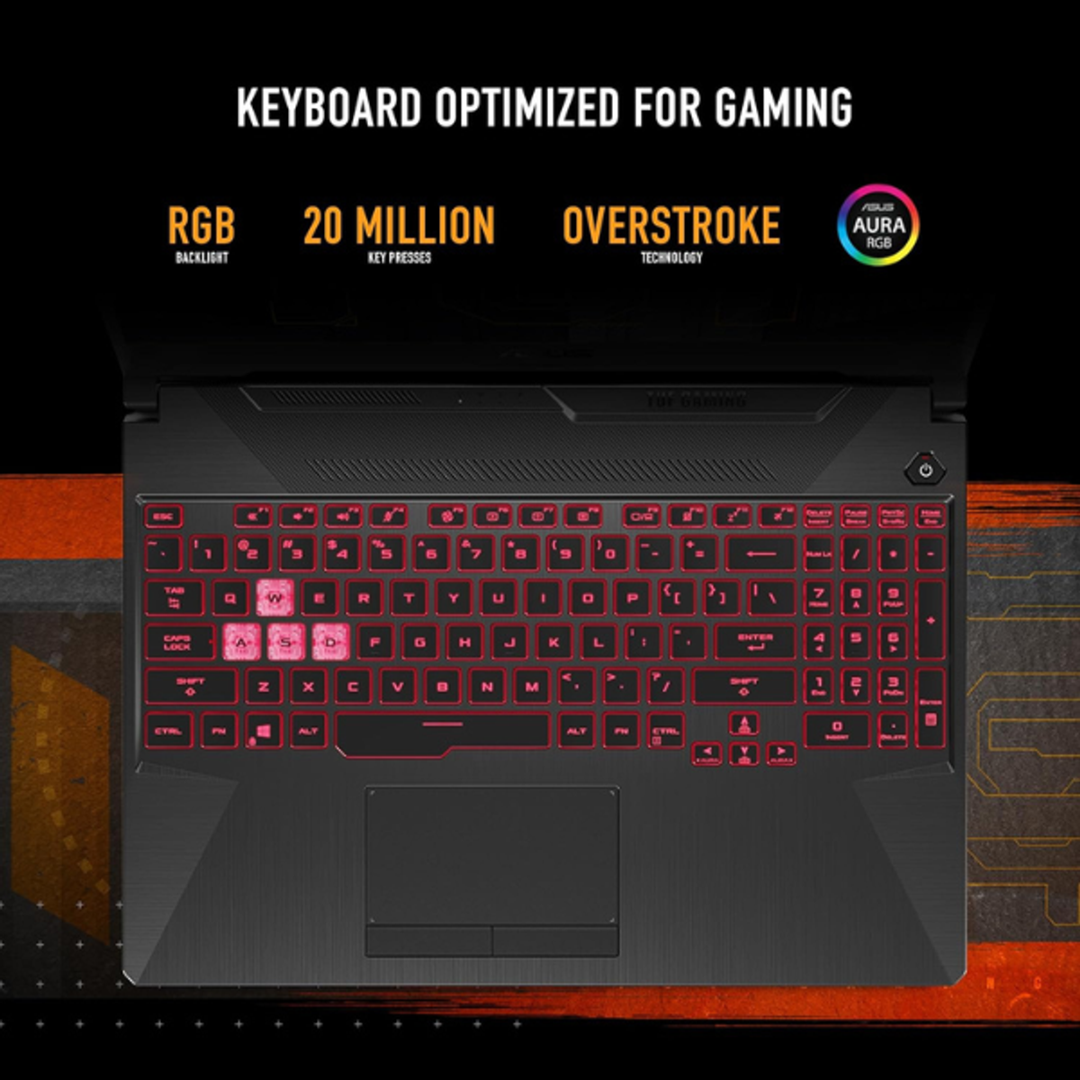 ASUS TUF Gaming A15 AMD Ryzen 7 7435HS Mobile Processor, 16GB RAM, 512GB SSD, 4GB NVIDIA RTX 3050, 15.6" FHD Display, 144Hz, Windows 11 Home, English & Arabic Keyboard, Graphite Black, 1 Year Warranty | FA506NCR-HN044W