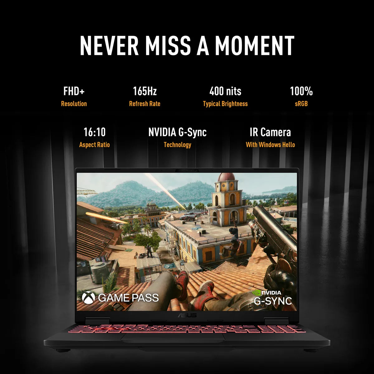 Asus TUF A16 Gaming Laptop, AMD Ryzen 9 8940HX Processor, 16GB RAM, 1TB SSD, 8GB Nvidia RTX 5060 Graphics, 16