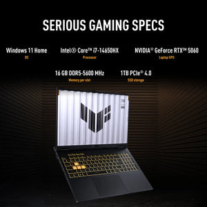 ASUS TUF Gaming F16 Intel Core i7 14650HX Processor, 16GB RAM, 1TB SSD, 8GB NVIDIA RTX 5060, 16