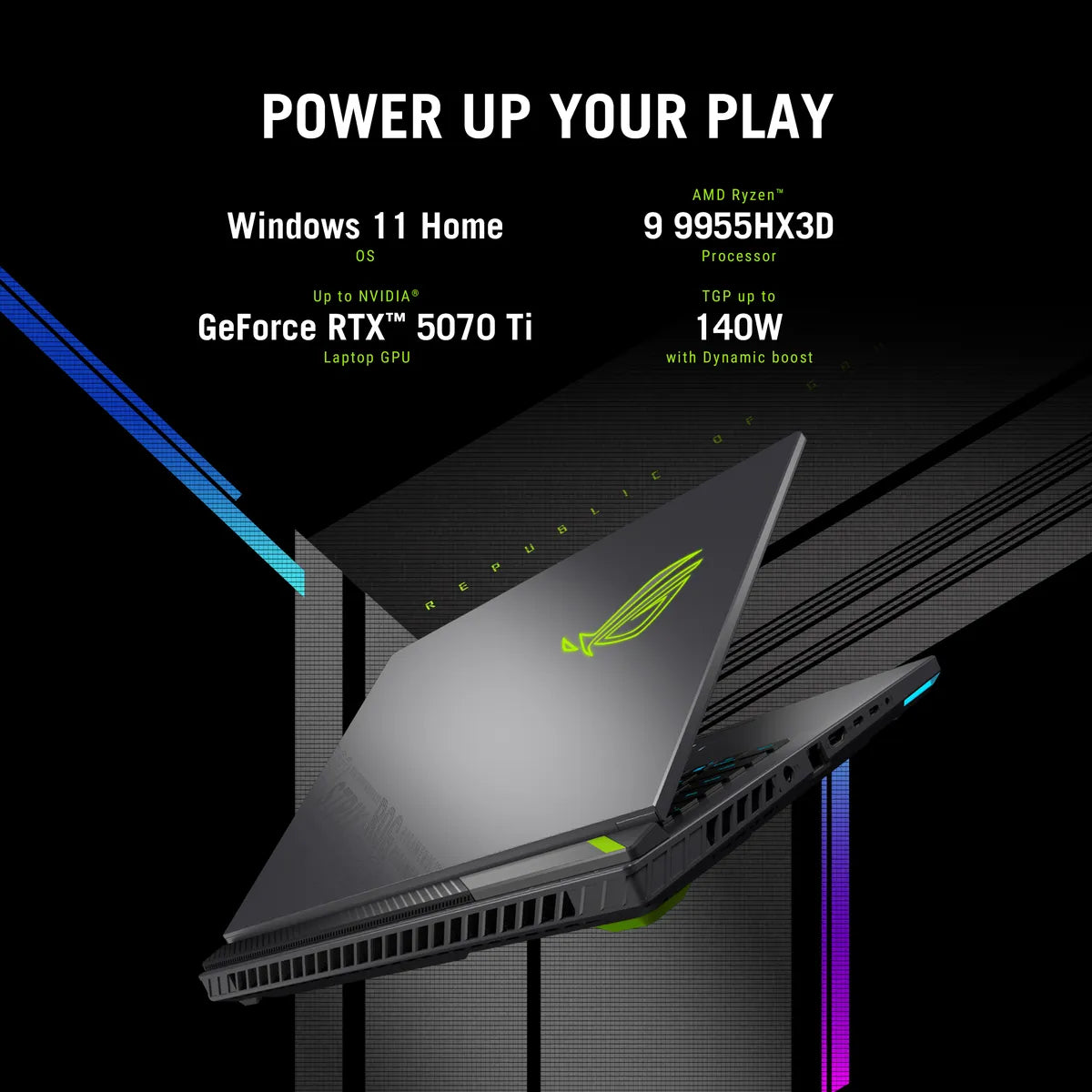 ASUS ROG Strix G16 G614FR AMD Ryzen 9 9955HX3D Processor, 32GB RAM, 1TB SSD, 12GB NVIDIA RTX 5070, 16" 2.5K WQXGA 240Hz Display, Windows 11 Home, English & Arabic Keyboard, 2 Year Warranty | G614FR-G32X3D