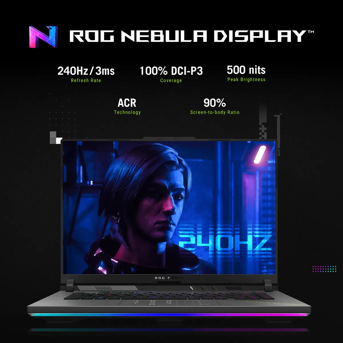 ASUS ROG Strix G16 G614FR AMD Ryzen 9 9955HX3D Processor, 32GB RAM, 1TB SSD, 12GB NVIDIA RTX 5070, 16" 2.5K WQXGA 240Hz Display, Windows 11 Home, English & Arabic Keyboard, 2 Year Warranty | G614FR-G32X3D
