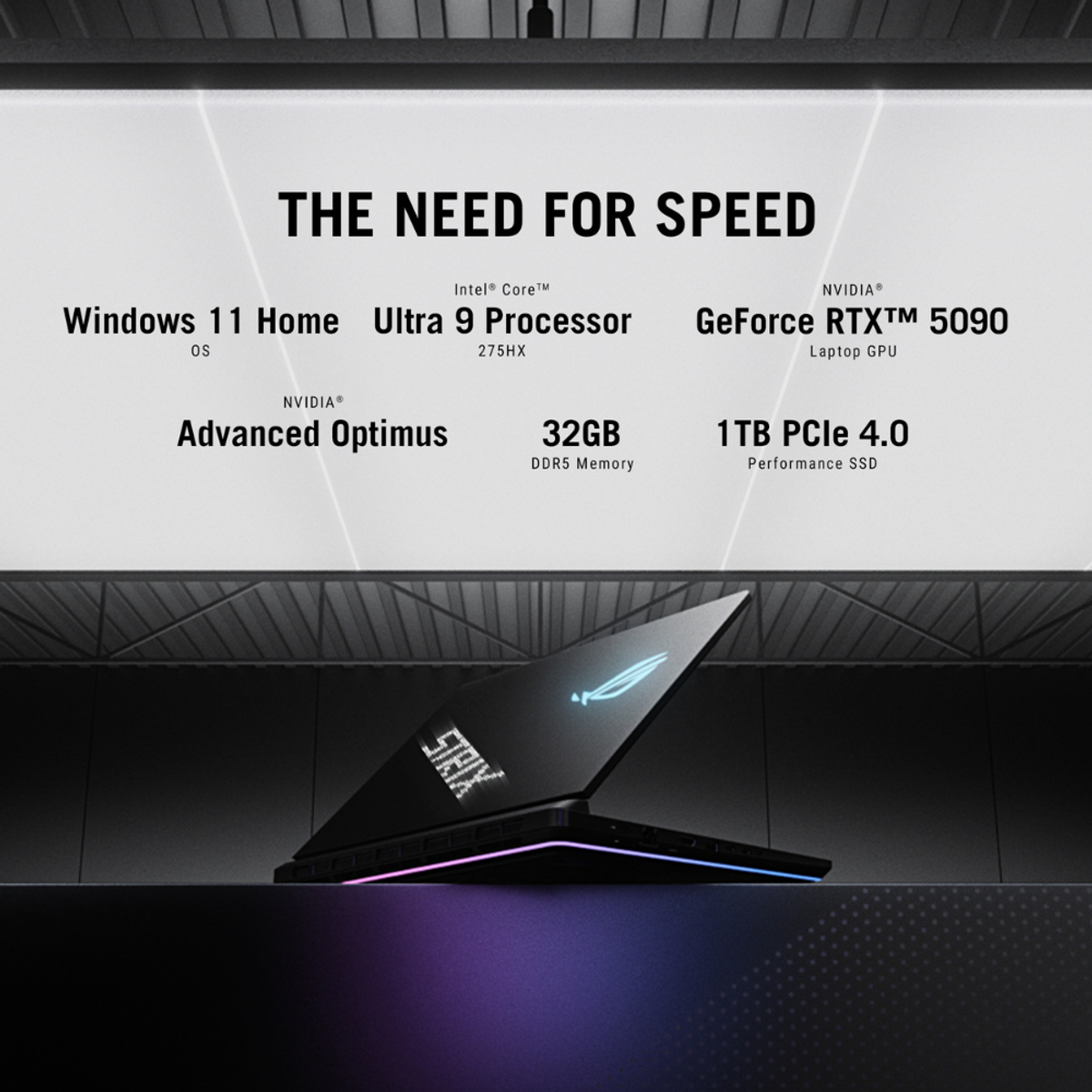 ROG Strix SCAR 16 Intel Core Ultra 9 275HX Processor, 32GB RAM, 1TB SSD, 24GB NVIDIA RTX 5090, 16" 2.5K WQXGA Display, Windows 11 Home, English & Arabic Keyboard, 1 Year Warranty | G635LX-S5008W
