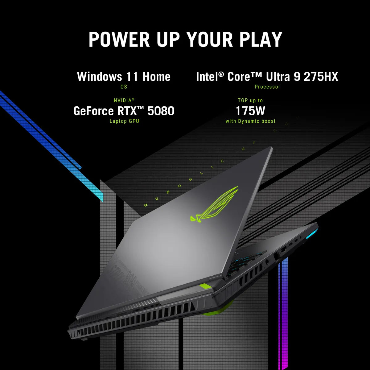 ASUS ROG Strix G18 Intel Core Ultra 9 275HX Processor, 32GB RAM, 1TB SSD, 16GB NVIDIA RTX 5080, 18" 2.5K Display, 240Hz, Windows 11 Home, English & Arabic Keyboard, 2 Year Warranty | G815LW-S9033W