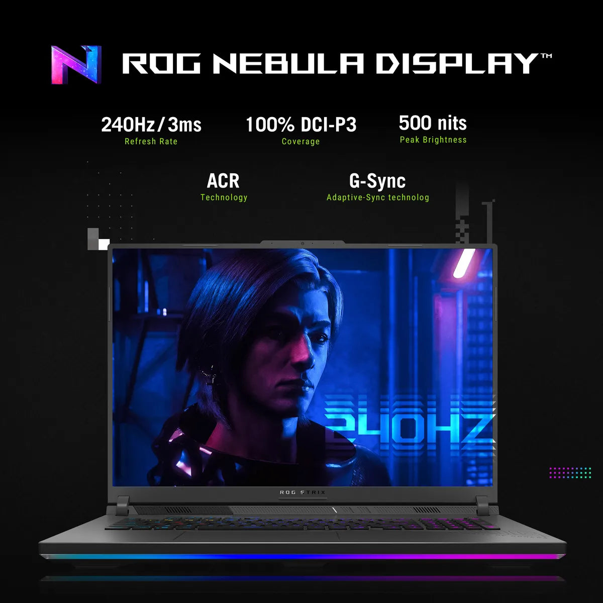 ASUS ROG Strix G18 Intel Core Ultra 9 275HX Processor, 32GB RAM, 1TB SSD, 16GB NVIDIA RTX 5080, 18" 2.5K Display, 240Hz, Windows 11 Home, English & Arabic Keyboard, 2 Year Warranty | G815LW-S9033W