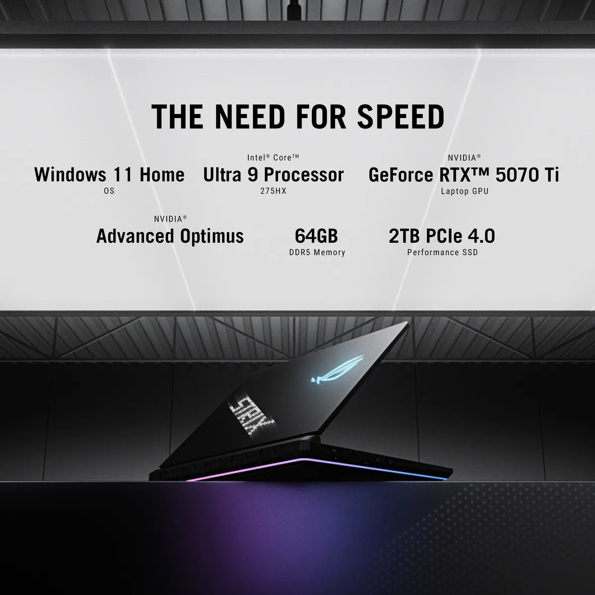 Asus ROG Strix SCAR 18 Intel Core Ultra 9 275HX Processor, 64GB RAM, 2TB SSD, 12GB NVIDIA RTX 5070 Ti, 18" 2.5K WQXGA 240Hz Display, Windows 11 Home, English & Arabic Keyboard, 2 Year Warranty | G835LR-SA040W