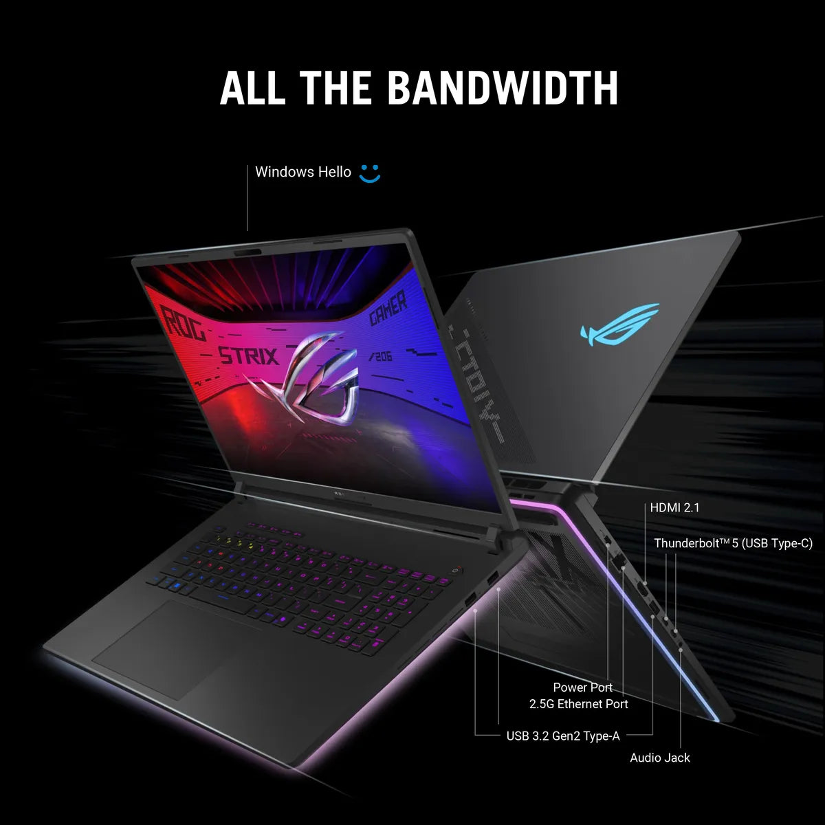 Asus ROG Strix SCAR 18 Intel Core Ultra 9 275HX Processor, 64GB RAM, 2TB SSD, 12GB NVIDIA RTX 5070 Ti, 18