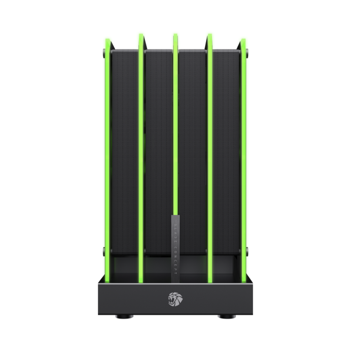 Gamemax BLADE CONCEPT ATX PC Case, Metal Open Air Design With Aggresive Claw-Style RGB Lighting, 400mm GPU Support, USB 3.2 Gen 2, Black, 1 Year Warranty | GM-BLADE-CONCEPT