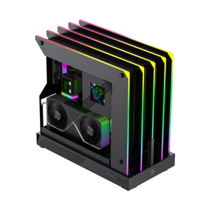 Gamemax BLADE CONCEPT ATX PC Case, Metal Open Air Design With Aggresive Claw-Style RGB Lighting, 400mm GPU Support, USB 3.2 Gen 2, Black, 1 Year Warranty | GM-BLADE-CONCEPT