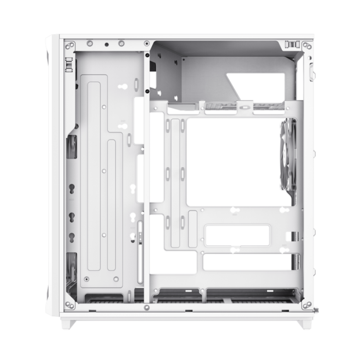 Gamemax F45 WW ATX PC Case, Tempered Glass Left Panel, 3 x 120mm ARGB Fans, 350mm GPU Support, USB 3.2 Gen 2, White, 1 Year Warranty | GM-F45WH