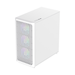Gamemax F45 WW ATX PC Case, Tempered Glass Left Panel, 3 x 120mm ARGB Fans, 350mm GPU Support, USB 3.2 Gen 2, White, 1 Year Warranty | GM-F45WH