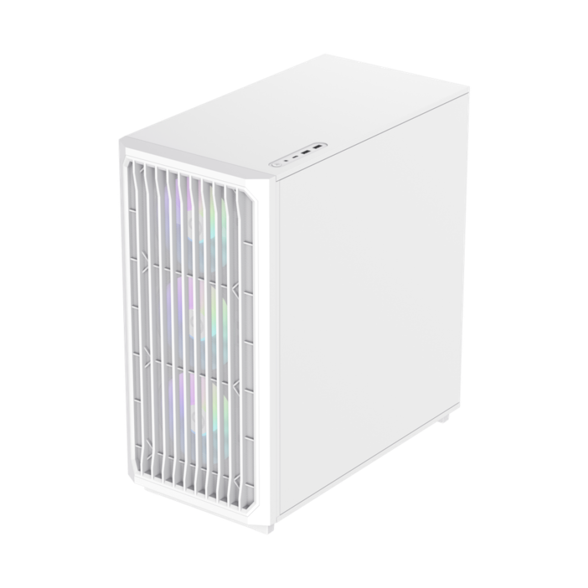 Gamemax F45 WW ATX PC Case, Tempered Glass Left Panel, 3 x 120mm ARGB Fans, 350mm GPU Support, USB 3.2 Gen 2, White, 1 Year Warranty | GM-F45WH