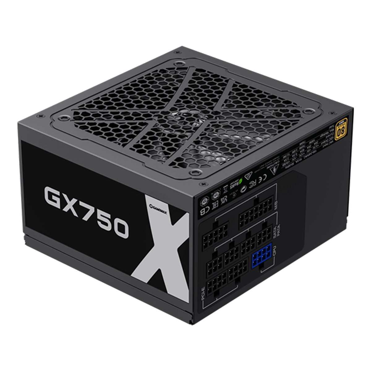 POWER SUPPLY 750W GAMEMAX GX750 MODULAR 80PLUS GOLD | GM-GX-750-MODULAR