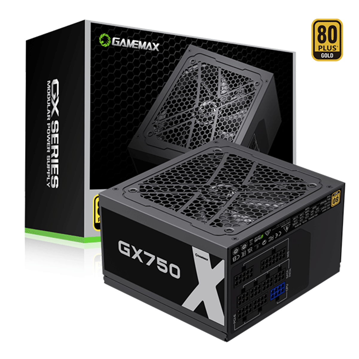 POWER SUPPLY 750W GAMEMAX GX750 MODULAR 80PLUS GOLD | GM-GX-750-MODULAR