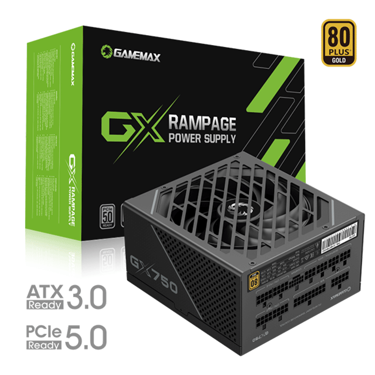 POWER SUPPLY 750W GAMEMAX GX750 PRO GOLD ATX-3.0,PCIe 5.0 | GM-GX750