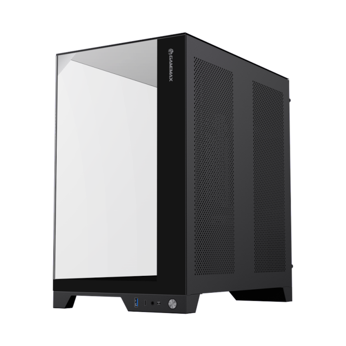 Gamemax Infinity Pro ATX PC Case, Tempered Glass Front & Top Panel, 3 x 120mm Fans, 400mm GPU Support, USB 3.2 Gen 2, Black, 1 Year Warranty | GM-INFINITY-PRO-BK