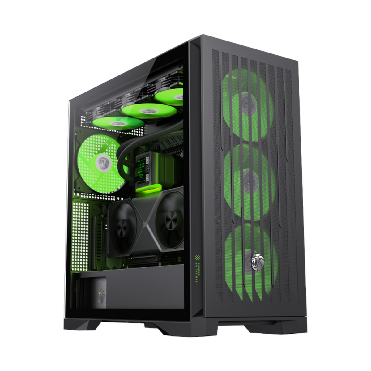 Gamemax LEADER 2 E-ATX PC Case, Tempered Glass Left Panel, 4 x 140mm ARGB Fans, 425mm GPU Support, USB 3.2 Gen 2, Black, 1 Year Warranty | GM-LEADER2-BK