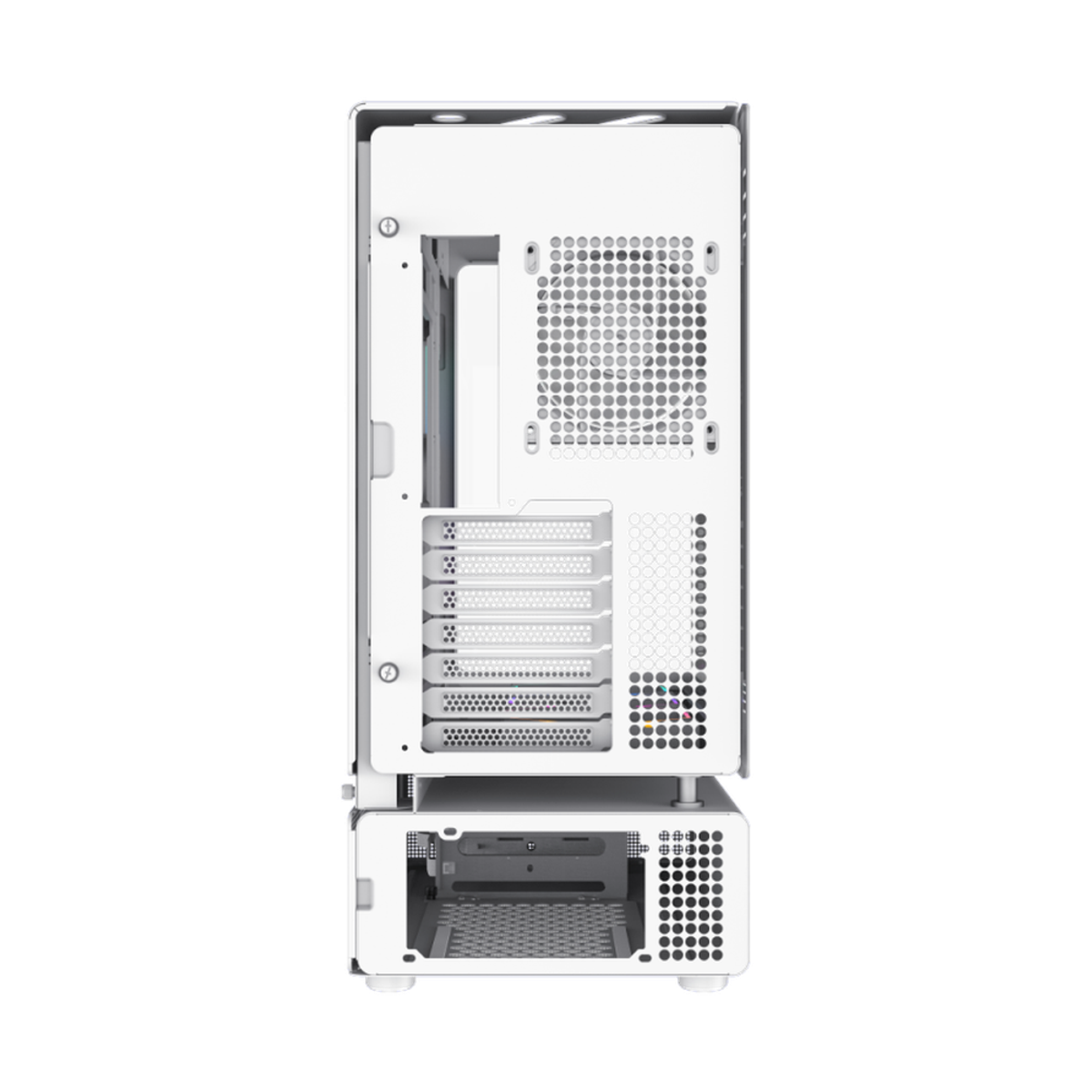 Gamemax N80 WH ATX PC Case, Front & Side Tempered Glass Panel, 270Â° cooling with 6 ARGB fans, 415mm GPU Support, USB 3.0, White, 1 Year Warranty | GM-N80WH