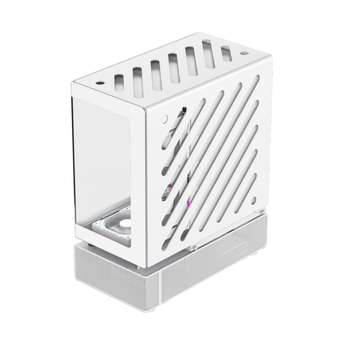 Gamemax N80 WH ATX PC Case, Front & Side Tempered Glass Panel, 270Â° cooling with 6 ARGB fans, 415mm GPU Support, USB 3.0, White, 1 Year Warranty | GM-N80WH