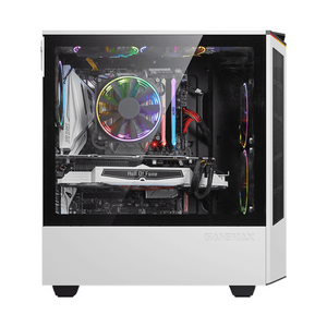 Gamemax Paladin T801 ARGB ATX PC Case, Tempered Glass Side Panel, 1 x ARGB 12cm Rainbow Fan, 360mm GPU Support, USB 3.1 Gen 1, White, 1 Year Warranty | GM-T801-PAL-WH