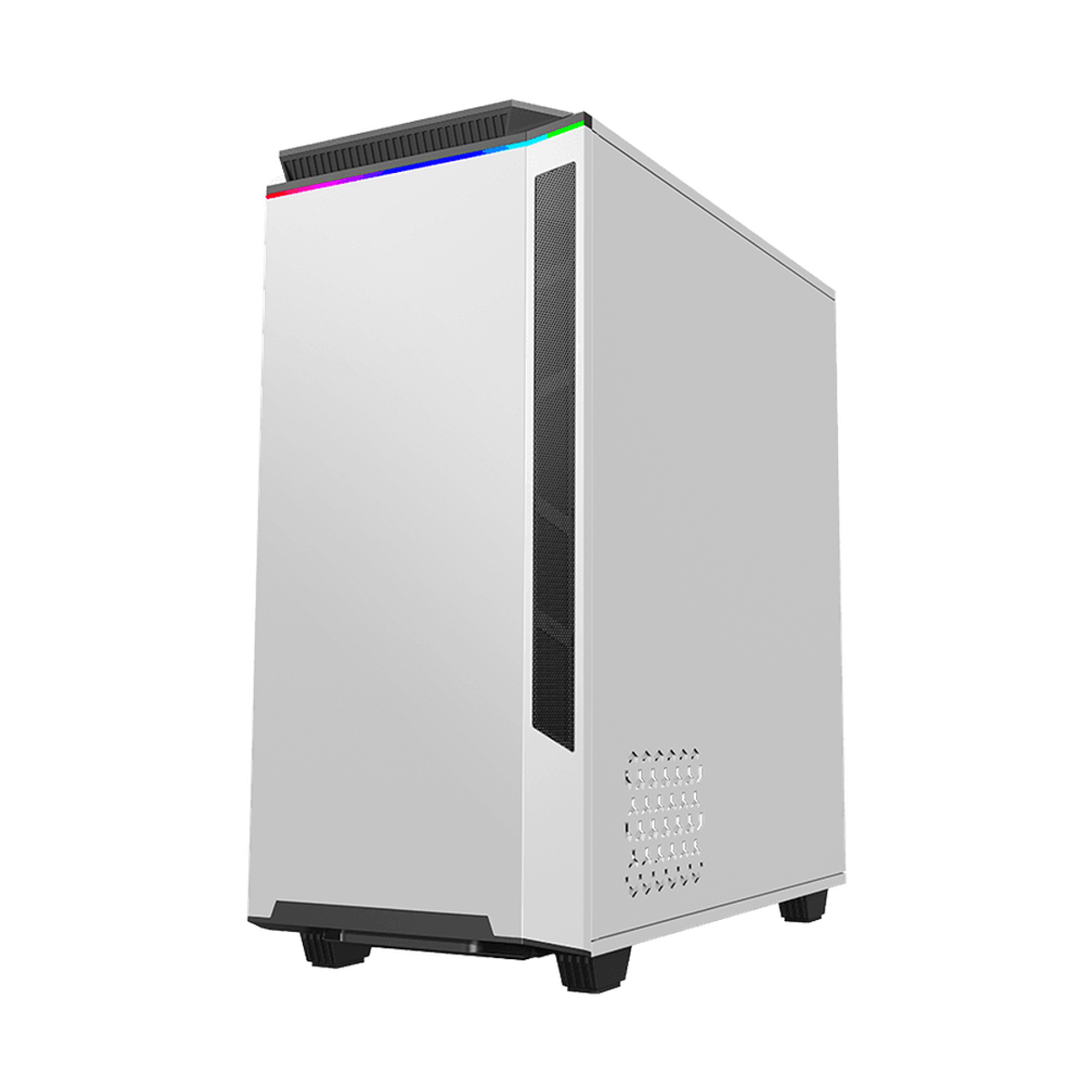 Gamemax Paladin T801 ARGB ATX PC Case, Tempered Glass Side Panel, 1 x ARGB 12cm Rainbow Fan, 360mm GPU Support, USB 3.1 Gen 1, White, 1 Year Warranty | GM-T801-PAL-WH