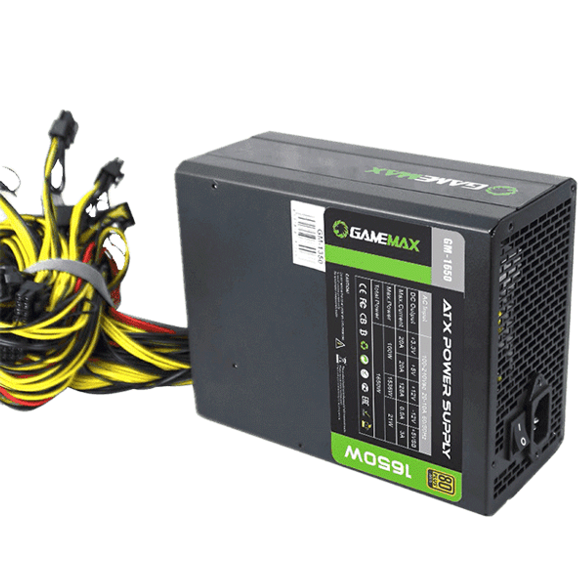 POWER SUPPLY 1650W GAMEMAX GM1650 MINING 80+ GOLD | GM-GM1650-MINING