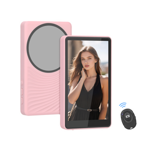 Genuine Reel Buddy Magnetic Selfie Screen, Real-Time Rear Camera Preview with HD Display, Screen Flip Function, 50M Wireless Sync, Bluetooth Remote Included, Pink, 1 Year Warranty | GN-RBT1PK