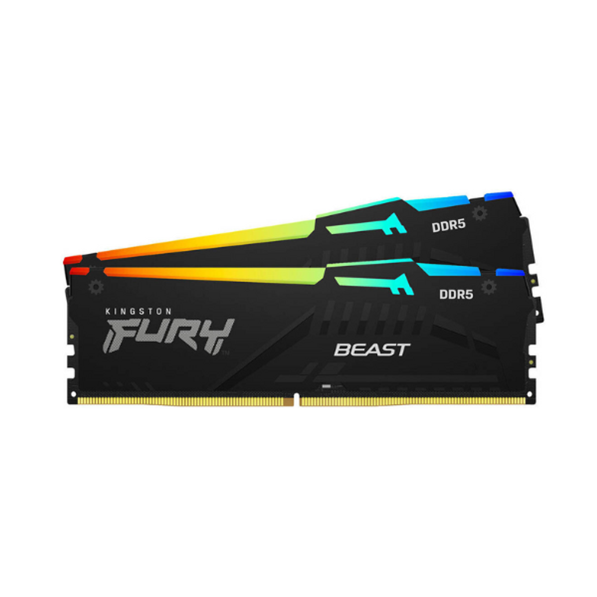 Kingston Fury Beast RGB Memory Kit, 64GB (2x32GB), DDR5 DRAM, 5200 MT/s, CL-40, 1 Year Warranty | KF552C40BBAK2-64