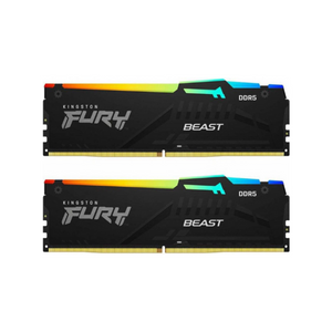 Kingston Fury Beast RGB Memory Kit, 64GB (2x32GB), DDR5 DRAM, 5200 MT/s, CL-40, 1 Year Warranty | KF552C40BBAK2-64