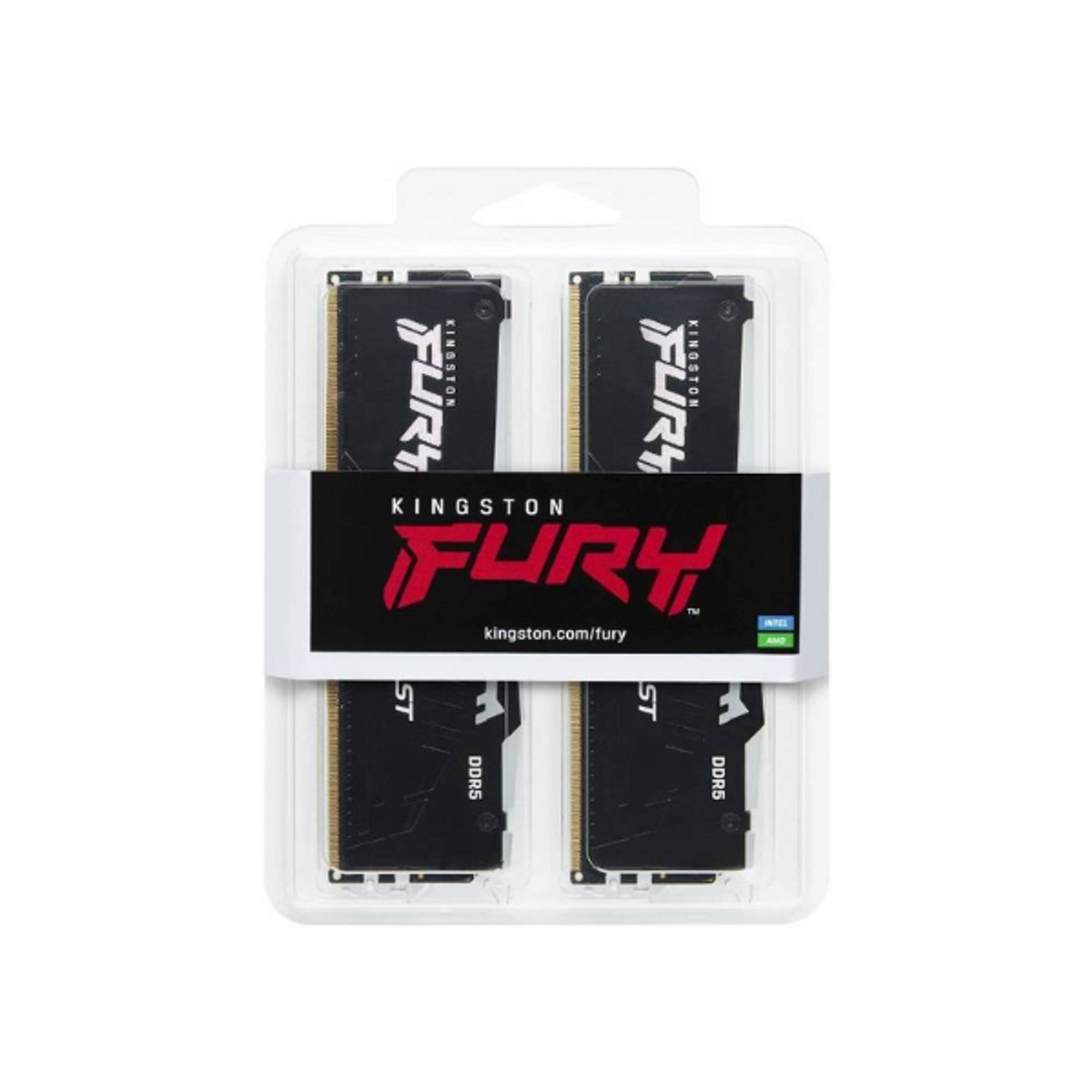 Kingston Fury Beast RGB Memory Kit, 64GB (2x32GB), DDR5 DRAM, 5200 MT/s, CL-40, 1 Year Warranty | KF552C40BBAK2-64