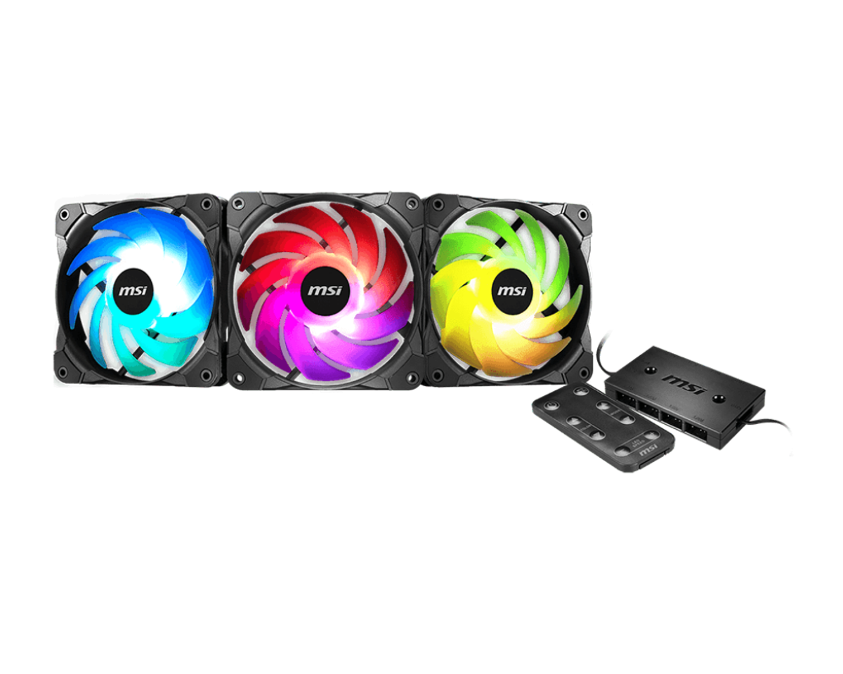 CASE FAN MSI 120MM WITH ARGB CONTROLLER PACK-3FAN |